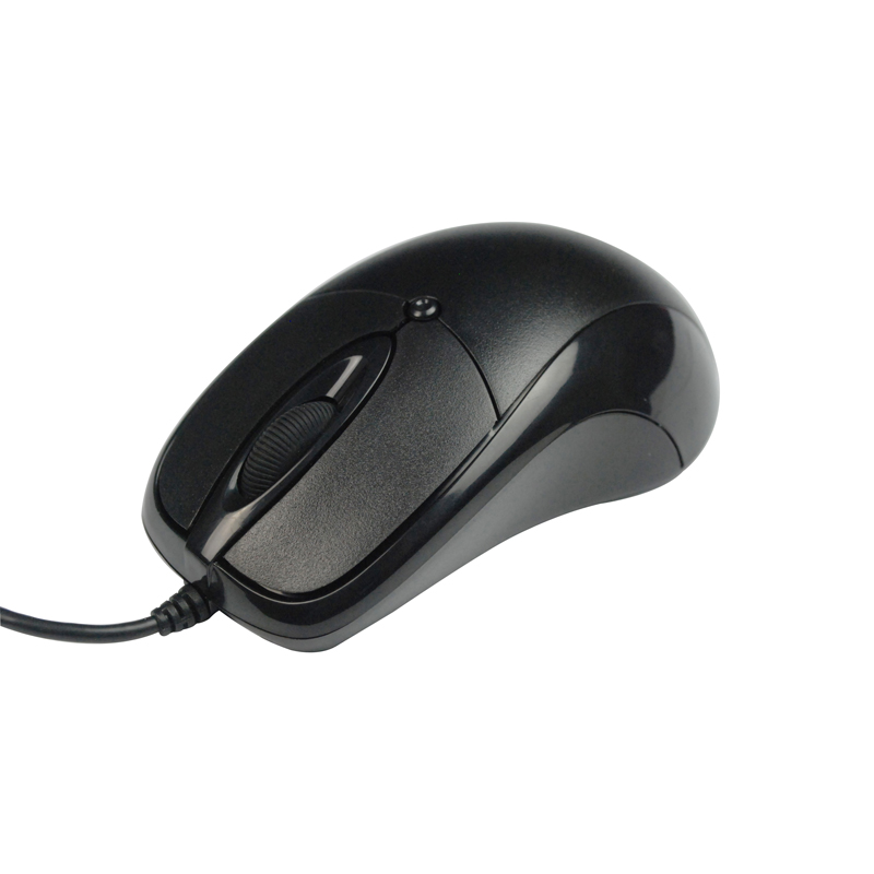 力胜OP-300C 有线鼠标黑色台式机电脑笔记本商务办公网吧送鼠标垫 - 图0