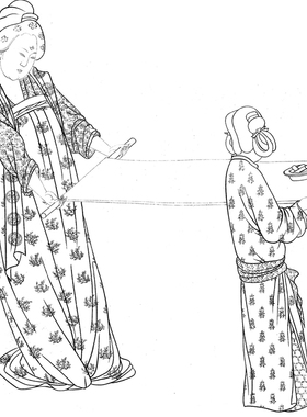 捣练图底稿工笔画高清白描底稿国画勾线线描实物打印纸质线稿