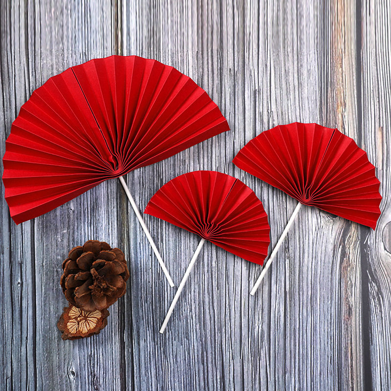彩虹烘焙馆装饰蛋糕插牌红色大小号迷你扇子祝寿插件喜庆生日插件,淘宝优惠券,粉丝福利购,淘宝优惠卷