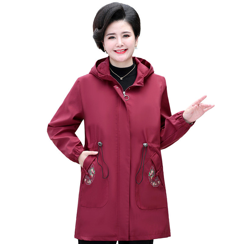 加肥加大码女装中长款女中老年风衣 宝颂服饰中老年女装