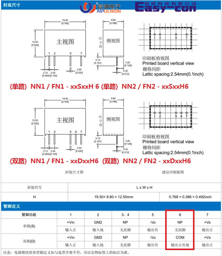 NN2-24S24H6兼容H2424S-2WR2 DC-DC电源模块2W输入24V输出24V83mA - 图2