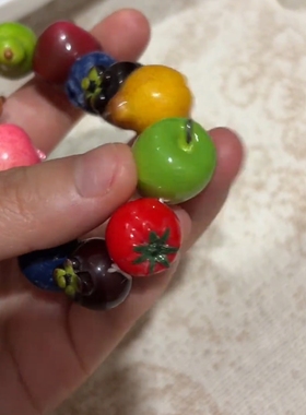 可爱苹果蓝莓山竹串珠手链