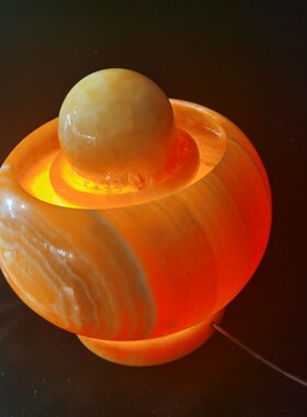 黄色客厅玉石室内玉石加湿流水