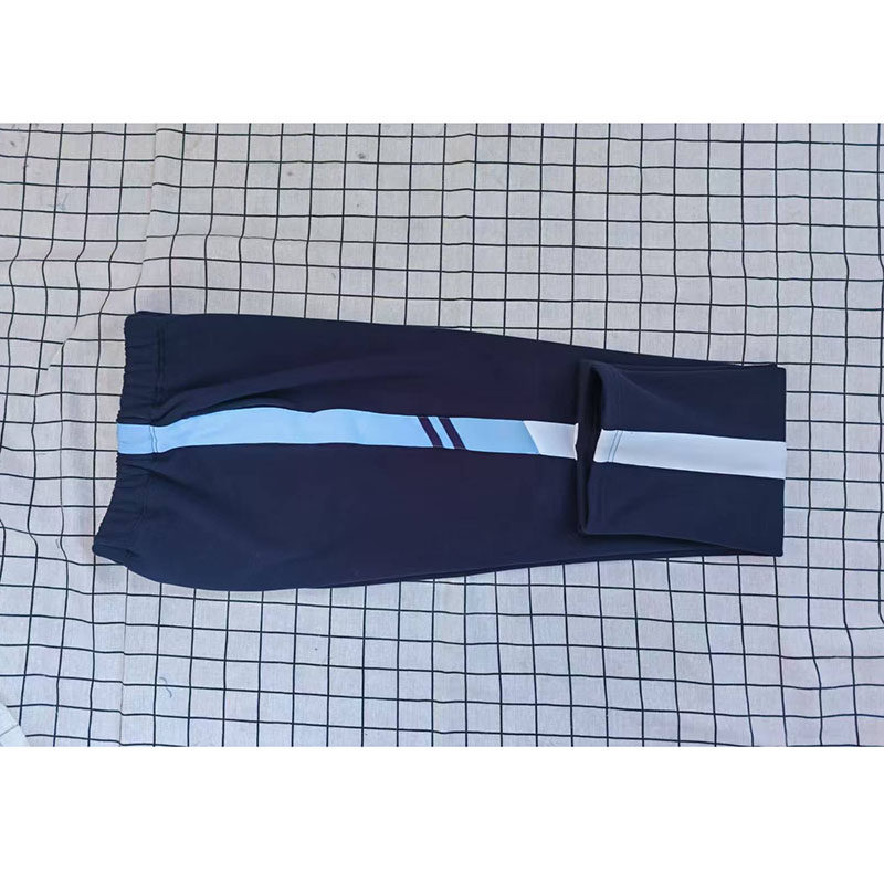藏蓝宽天蓝斜拼两条藏蓝条斜拼宽白条学生加绒运动校服裤子26中,淘宝优惠券,粉丝福利购,淘宝优惠卷