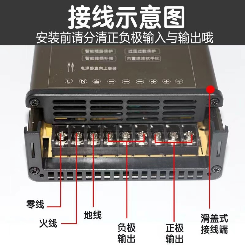 246V防水电源40瓦工程防雨变压器低压灯带专用防水款整流器-图2