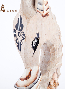 海马桌面装饰品群岛实木美式乡村