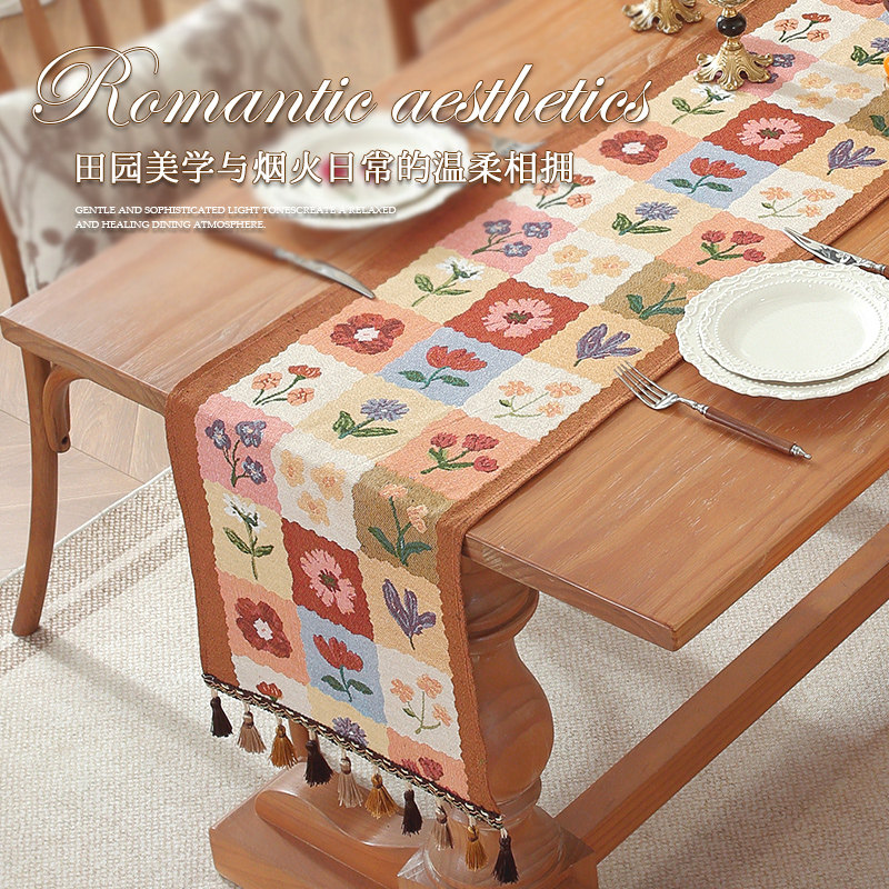 美式轻奢桌旗多巴胺斗柜盖布茶几长条盖巾复古桌布电视柜鞋柜台布,淘宝优惠券,粉丝福利购,淘宝优惠卷