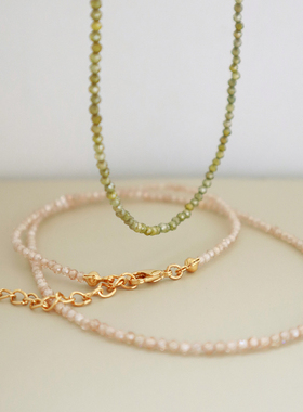 JILIFANG多切面强光人造水晶颈链