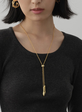 JILIFANG金色复古长款项链