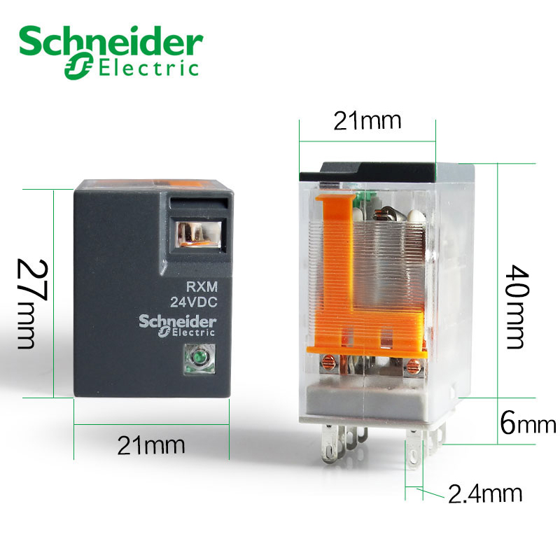 施耐德小型中间继电器RXM2LB2BD 插拔式8脚两开两闭2副触点5A 24V - 图1