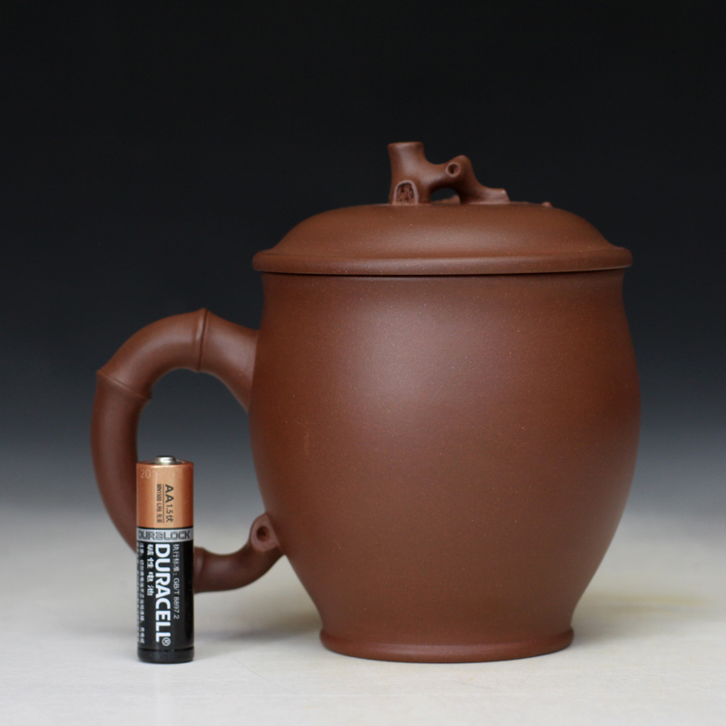 宜兴龙阁紫砂杯王卫良亲制松竹梅原矿底槽青紫砂杯收藏送礼470ml
