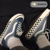 Vans, синие красные низкие шахматы, кеды подходит для мужчин и женщин, кроссовки, 36