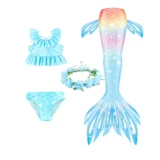 Детский купальник, комплект для плавания для школьников, крой «рыбий хвост», подходит для подростков