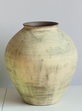 Atpeun原创高级感手作陶艺花瓶摆件客厅插花侘寂风北欧干花家居装