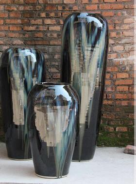 Atpeun景德镇陶瓷颜色釉窑变插花瓶落地大花瓶欧式复古客厅酒店别