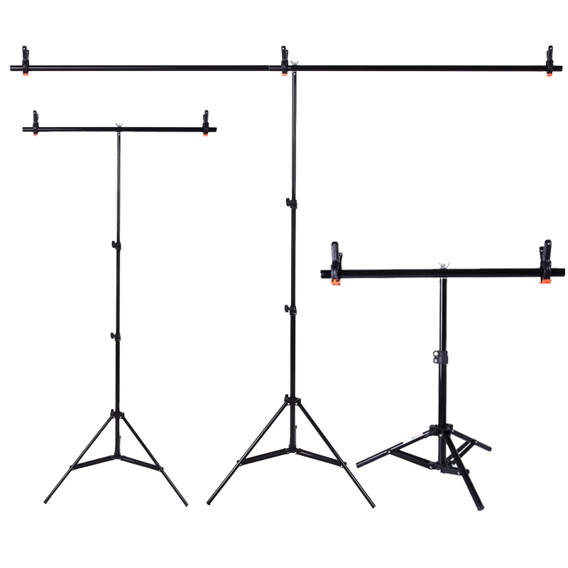 天锐t型背景架背景布摄影棚静物台商品拍摄台直播支架拍照背景纸ins网红主播pvc伸缩照相架证件布景装饰套装-图0