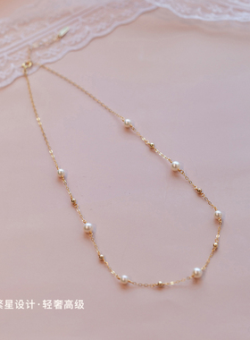 满天星仿珍珠项链女款颈链锁骨链