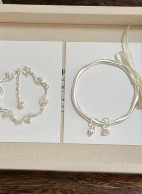 两世欢叠戴铃兰花吊坠手链新中式