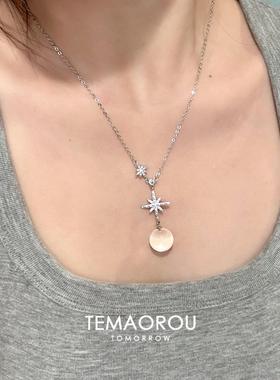 清透灯泡玻璃球闪钻雪花吊坠项链