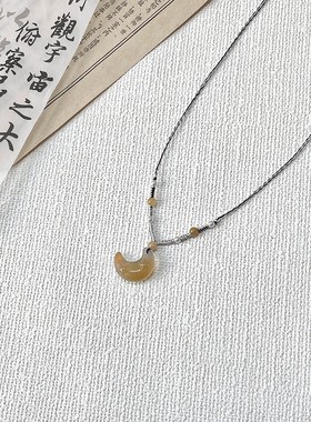 秋冬清冷感月亮项链轻奢小众气质