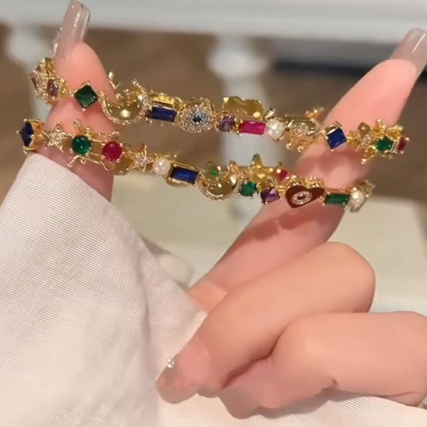 复古多巴胺星星月亮手链女2026新爆款手串轻奢小众独特高颜值手饰,淘宝优惠券,粉丝福利购,淘宝优惠卷