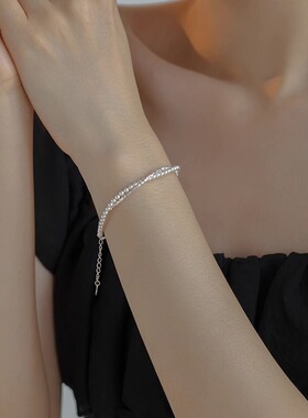 碎银子珍珠叠戴手链女生秋冬手饰