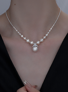 渐变女王正圆仿珍珠项链女小米珠