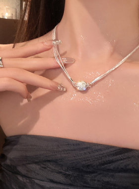 磁吸闪钻多层项链女款轻奢小众