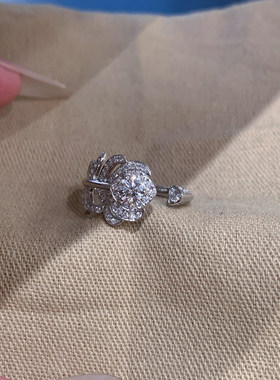 清冷感爆闪满天星羽毛戒指高级感