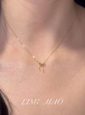 闪钻蝴蝶结项链轻奢高级感巨好看