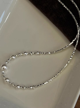 满天星仿碎银子施家珍珠项链女款