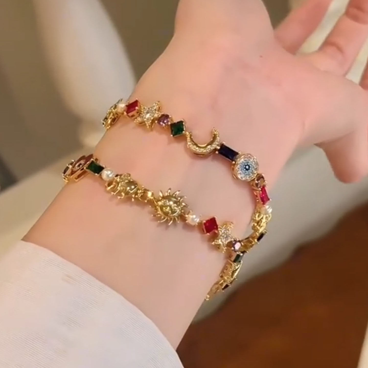 复古多巴胺星星月亮手链女2026新爆款手串轻奢小众独特高颜值手饰,淘宝优惠券,粉丝福利购,淘宝优惠卷