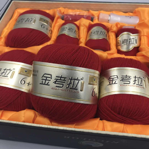上海君芳正品金考拉绒线手编6+6精纯原装超柔保暖抗起球貂山羊绒 - 图0