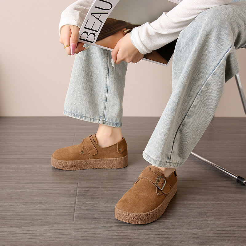 复古勃肯鞋女2025春季新款懒人一脚蹬豆豆鞋增高全包厚底乐福单鞋,淘宝优惠券,粉丝福利购,淘宝优惠卷