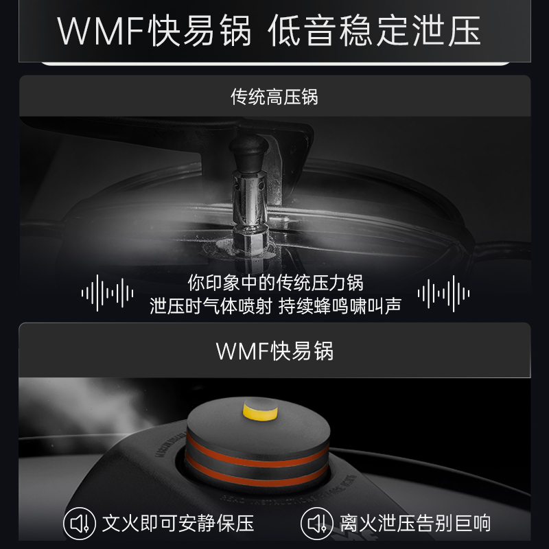 德国WMF福腾宝进口压力锅家用304不锈钢高压锅防爆电磁炉专用 - 图1