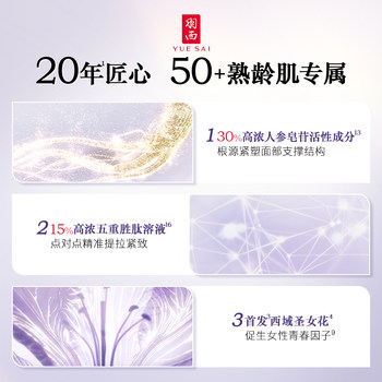 Yue Sai Ginseng Facial Cream 15% Peptide Solution ເຮັດໃຫ້ເສັ້ນຜົມອ່ອນລົງ, ຕ້ານການເກີດຮອຍຫ່ຽວ, ເຕັ່ງຕຶງ, ຍົກກະຊັບ, ເຕັ່ງຕຶງ