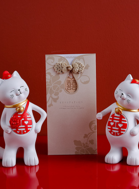 摆件结婚礼物招财猫情侣