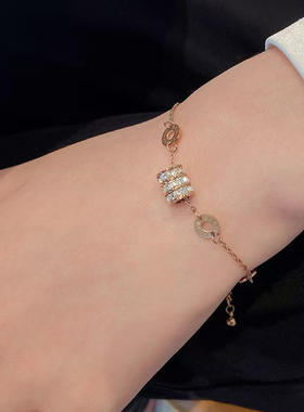 平安吉物时尚小蛮腰手链锆石简约钛钢手饰小众设计感手链闺蜜礼物