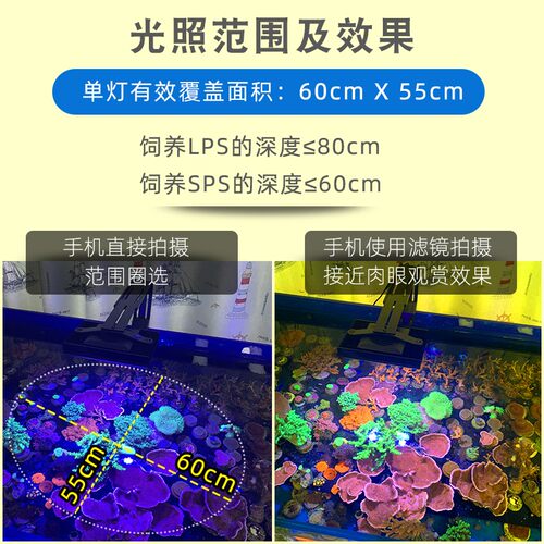 纽斯K7三代PRO海缸灯全光谱水族灯75W140W海水led灯LPS/SPS珊瑚灯 - 图2