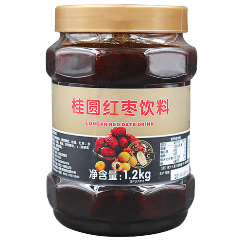鲜活桂圆红枣茶饮料含果肉果粒果汁茶酱 优果C桂圆红枣果酱1.2kg - 图3
