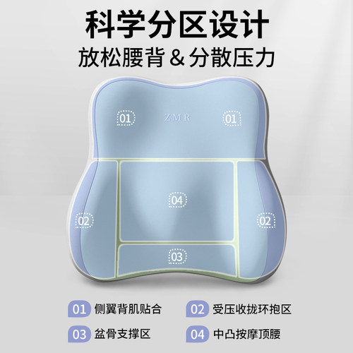 腰靠靠垫办公室工位久坐护腰神器座椅腰垫靠枕睡觉专用靠背垫腰枕 - 图1