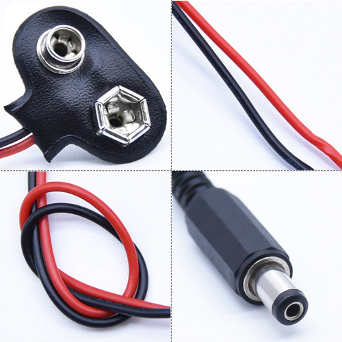 9V电池扣+9V电源套装 6F22 9V碱性电池套装带电源插头适用arduino - 图1