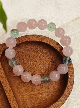 CHUNSHI·「春风十里」原创天然马达加斯加招桃花粉水晶手链手串