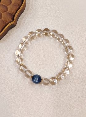 CHUNSHI「净蓝」清冷高级小众天然高净度白水晶蓝晶石手链手串女