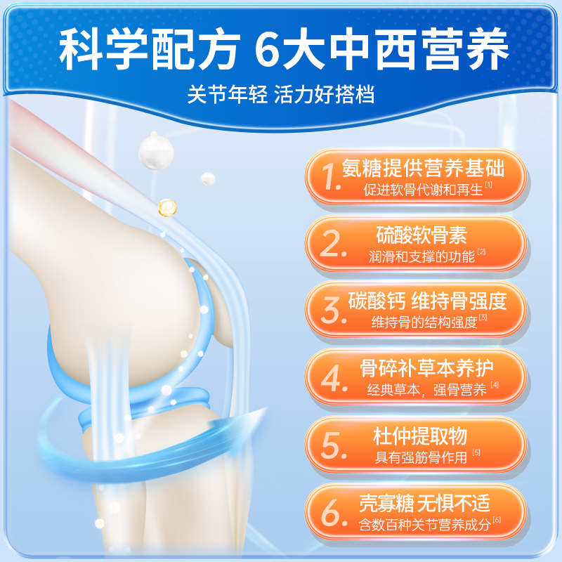 黄金搭档氨糖钙硫酸软骨素钙片成人中老年人增加骨密度补钙护关节