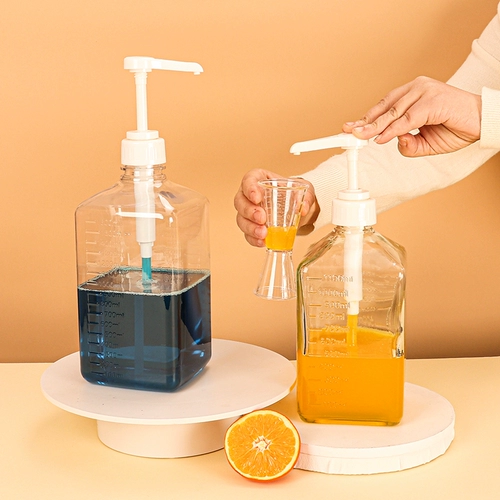 Ручная спреда на сахарная бутылка молоко чай магазин фруктоза сжимание сиропа со шкалом сжимание соуса бутылка коммерческий страстный сок