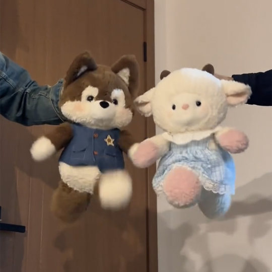 森林跑跑小狗玩偶熊小羊公仔生女睡觉抱枕娃娃毛绒玩具生日礼物男