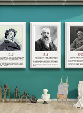 著名画家挂图美术名人画像学校走廊装饰少儿培训画室墙面布置贴纸
