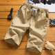 Playboy shorts wearing pure cotton pants pants loose trend, summer sports casual seven -point beach pants
