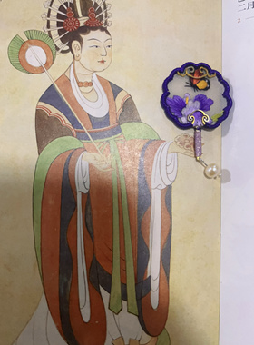 手工刺绣娃娃扇 BJD  3*4厘米